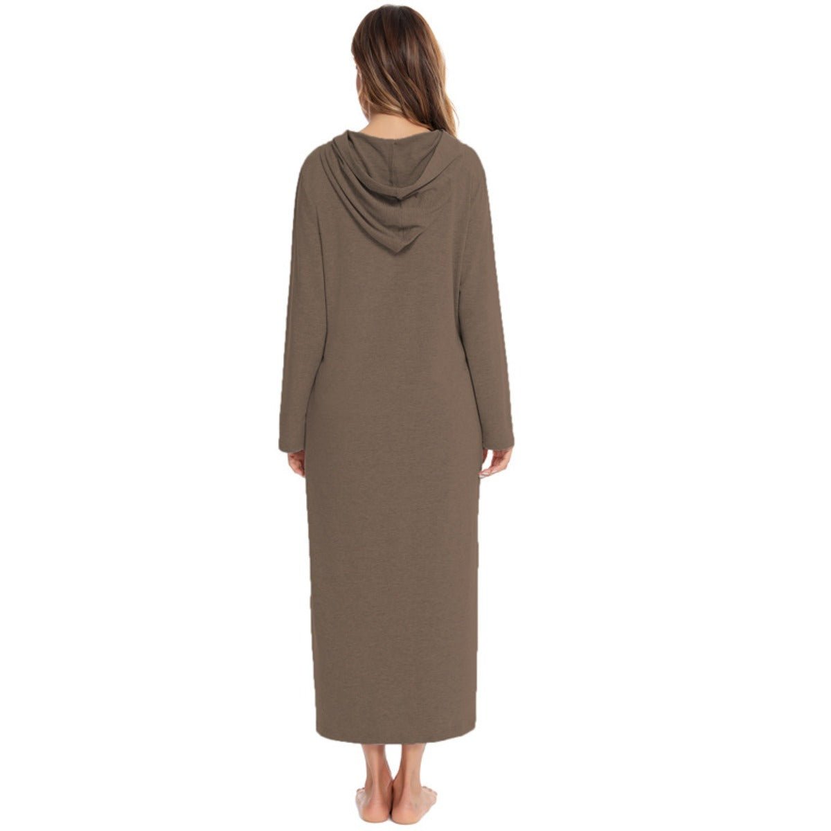 Cozy Longline Zip - Up Cardigan with Pockets | Home Wear Comfort(MS110) - Mariam's Collection