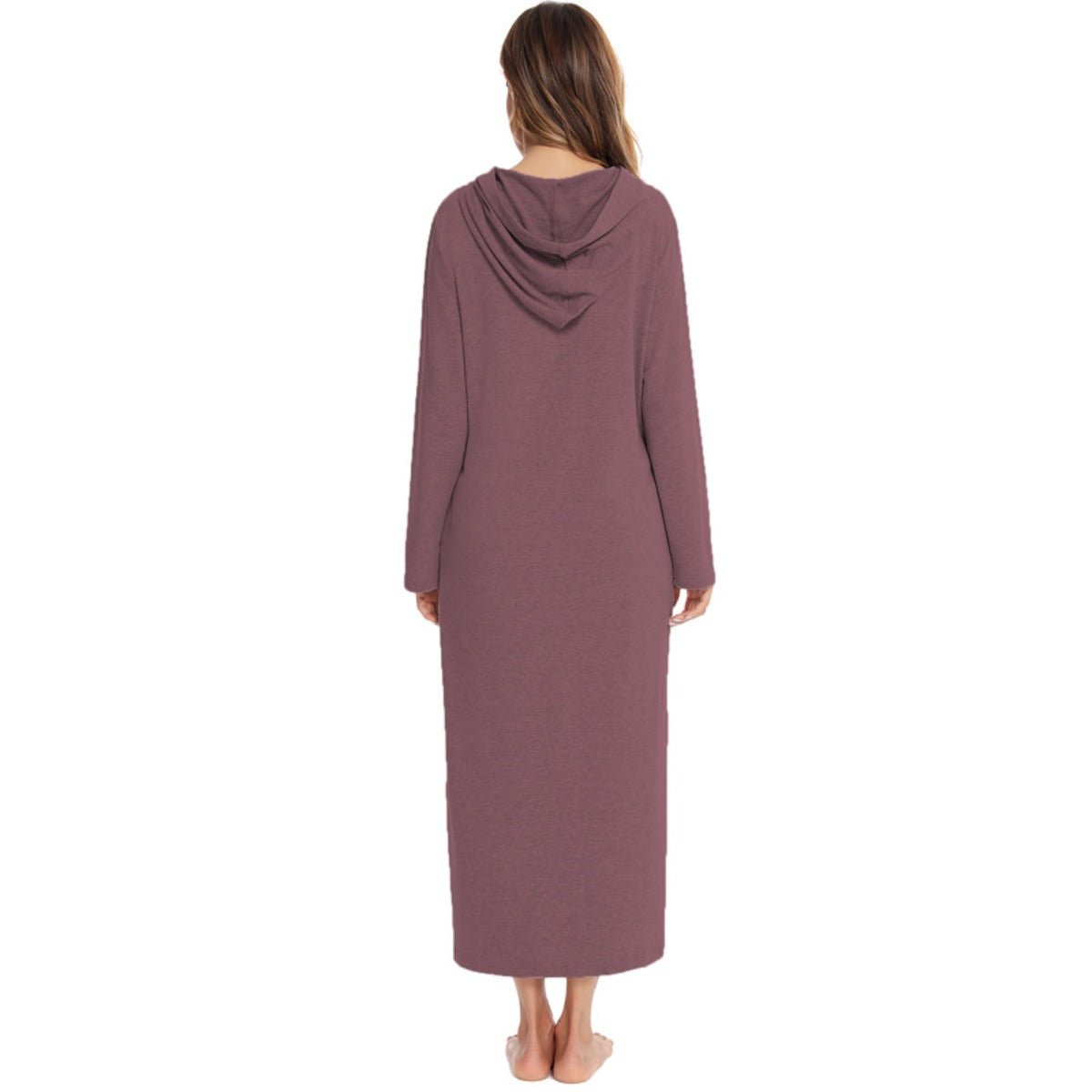 Cozy Longline Zip - Up Cardigan with Pockets | Home Wear Comfort(MS110) - Mariam's Collection