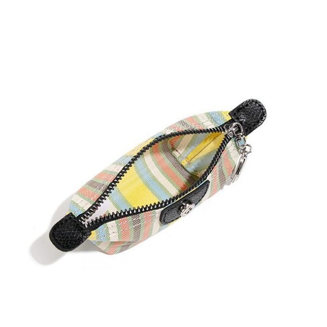 Cream Style Striped Mini Coin Purse & Keychain Pouch(MAC436) - Mariam's Collection