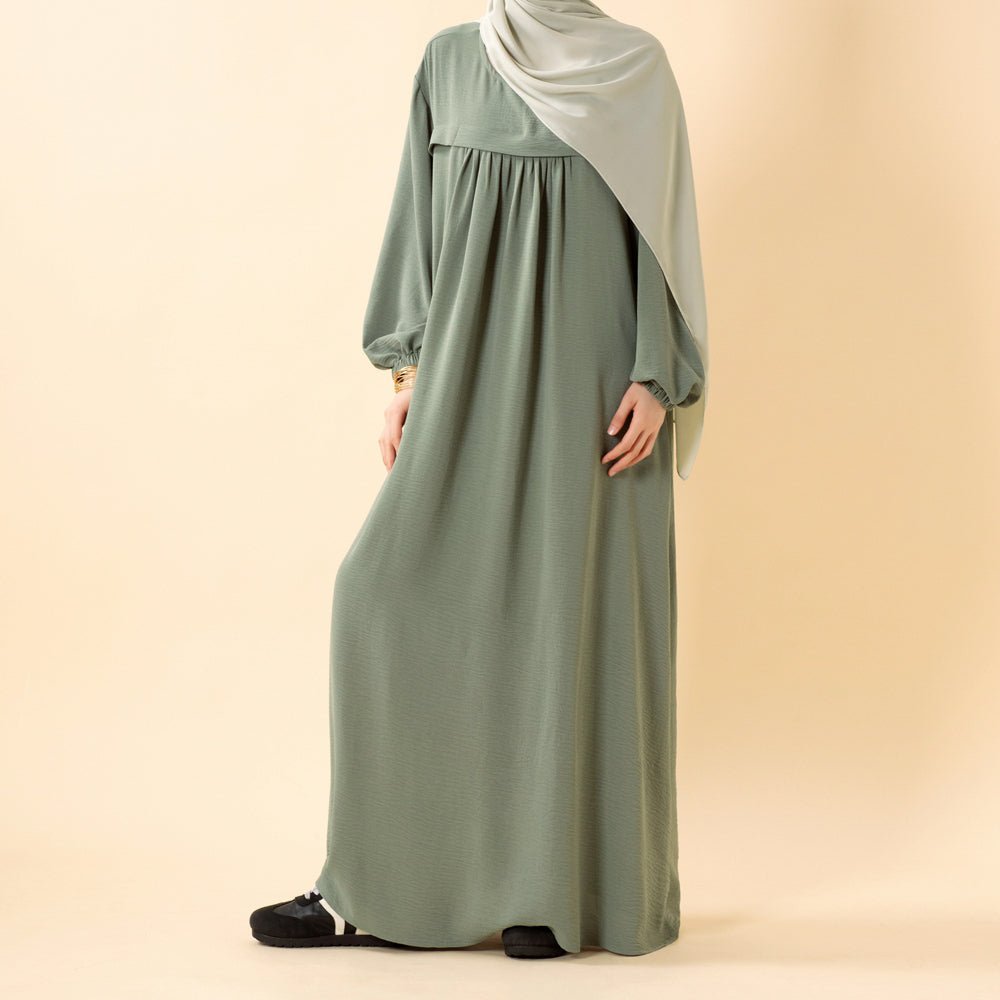 Crepe Abaya with Secure Pockets for Umrah (MA386) - Mariam's Collection