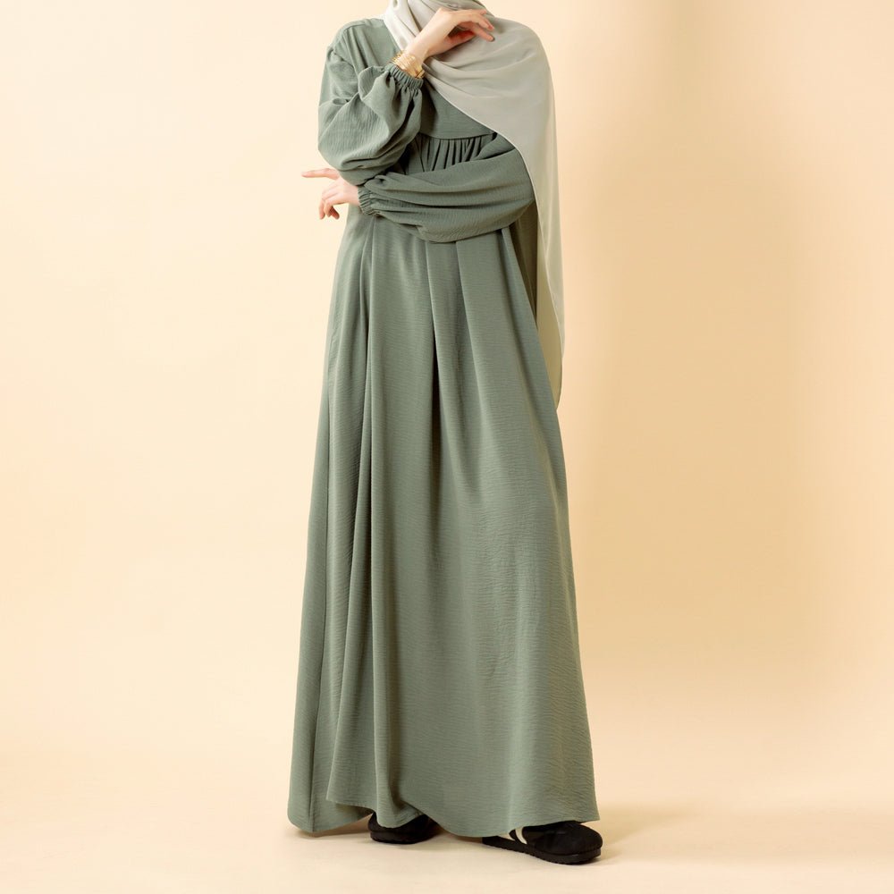 Crepe Abaya with Secure Pockets for Umrah (MA386) - Mariam's Collection
