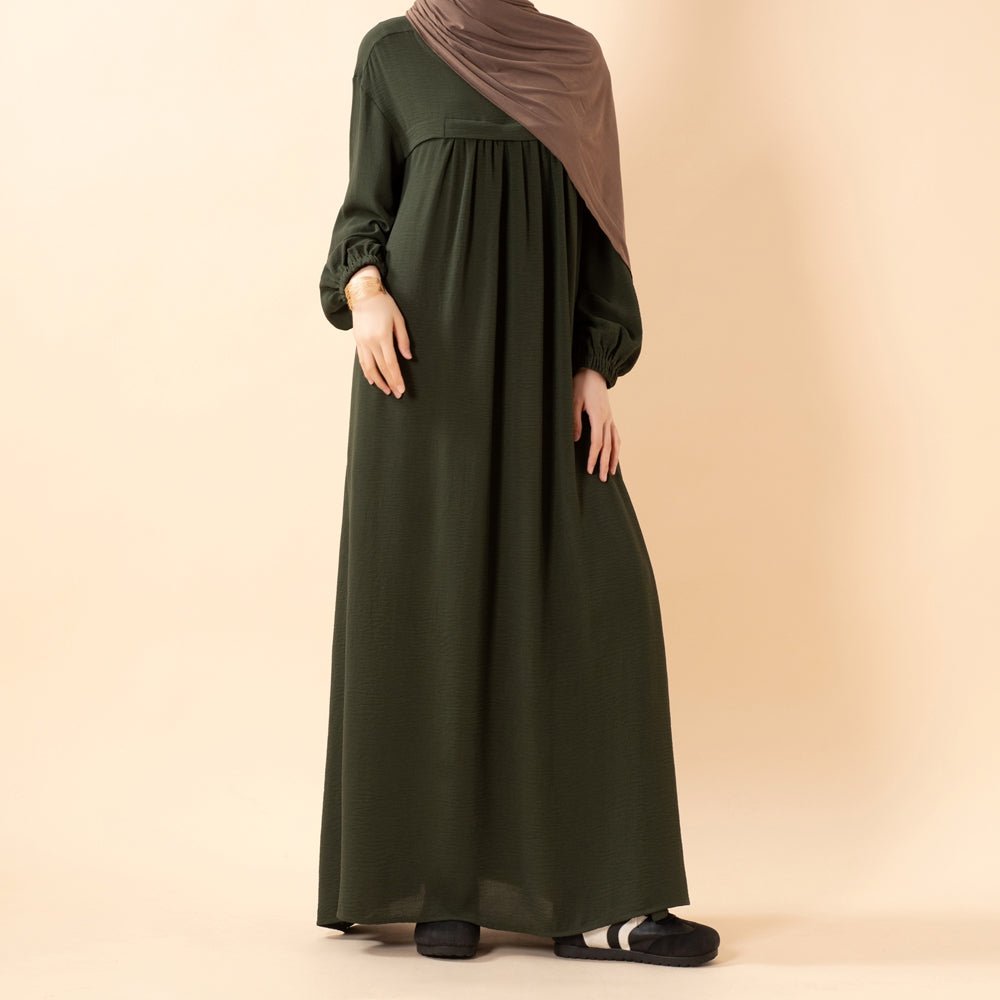 Crepe Abaya with Secure Pockets for Umrah (MA386) - Mariam's Collection