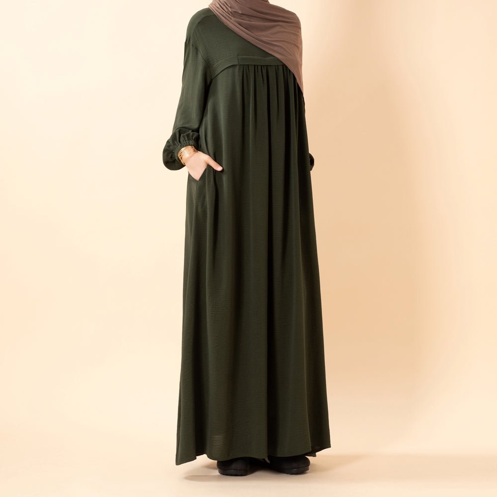 Crepe Abaya with Secure Pockets for Umrah (MA386) - Mariam's Collection