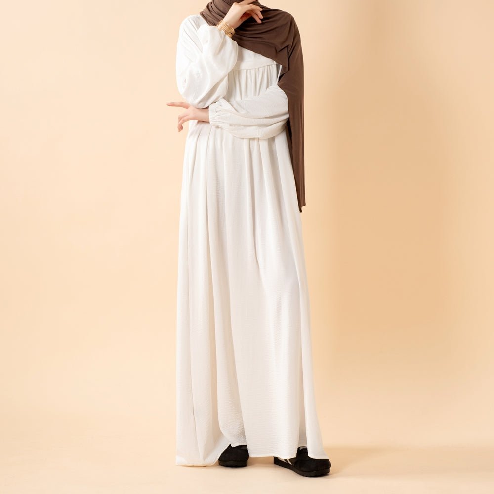 Crepe Abaya with Secure Pockets for Umrah (MA386) - Mariam's Collection