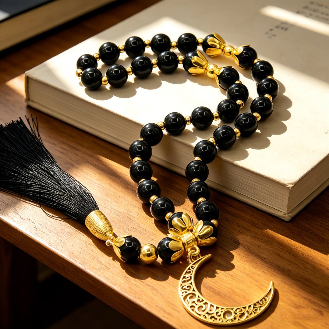 Crescent Moon Tasbih Islamic Prayer Beads Bracelet(MR089) - Mariam's Collection