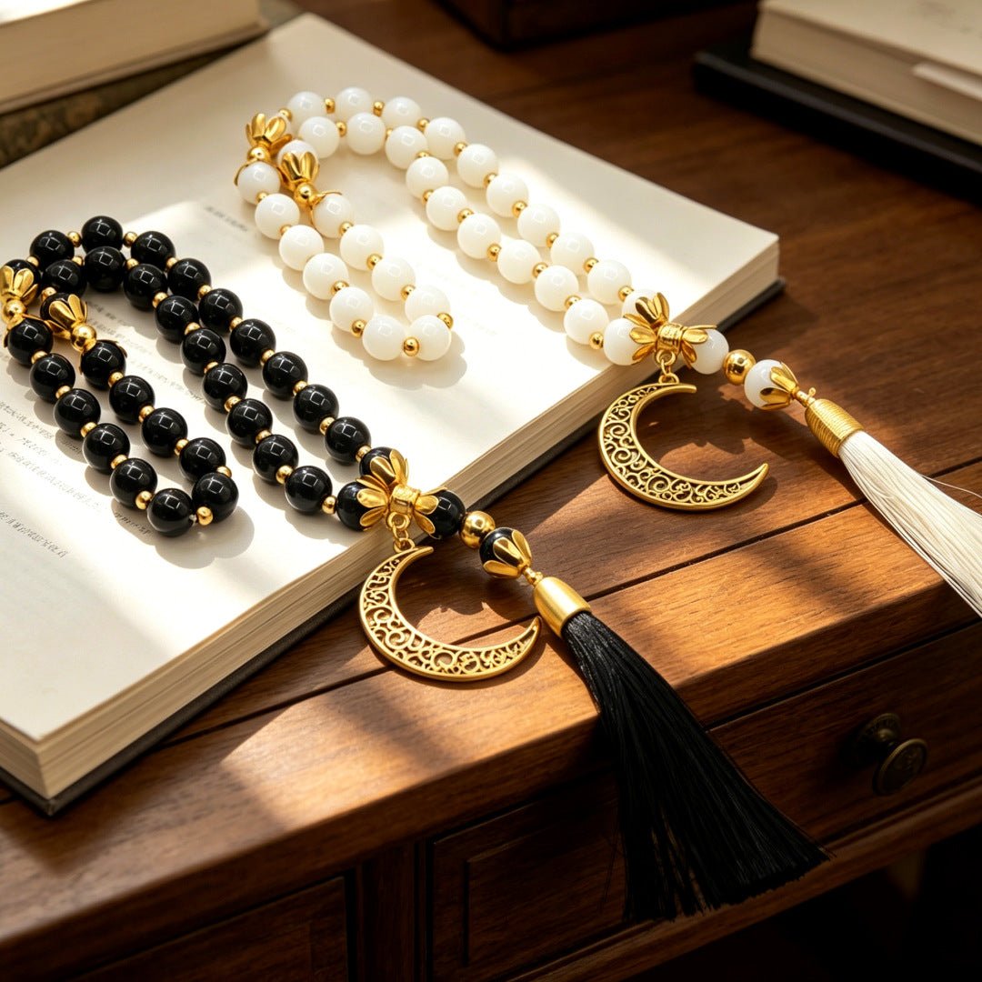 Crescent Moon Tasbih Islamic Prayer Beads Bracelet(MR089) - Mariam's Collection