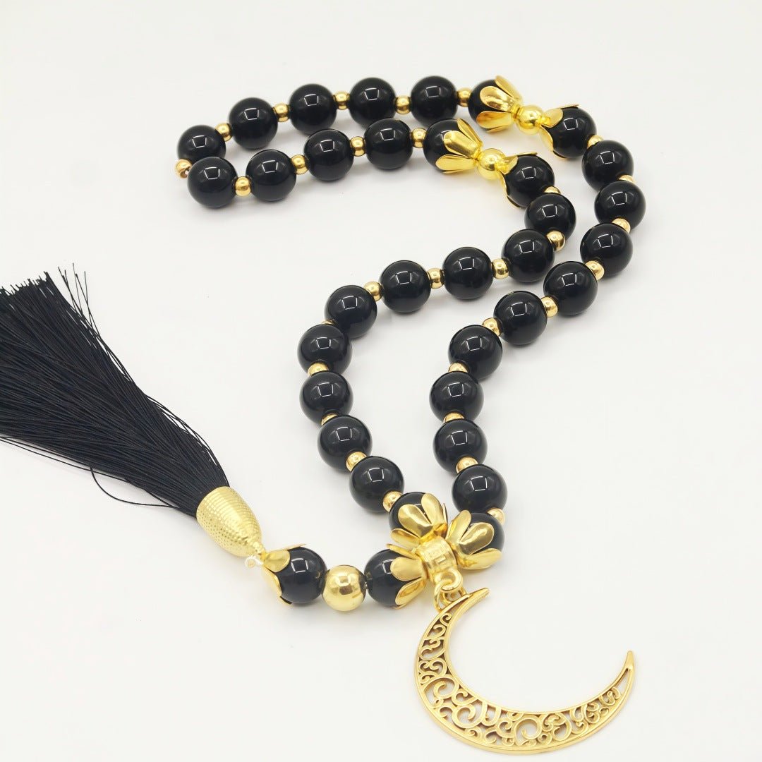 Crescent Moon Tasbih Islamic Prayer Beads Bracelet(MR089) - Mariam's Collection