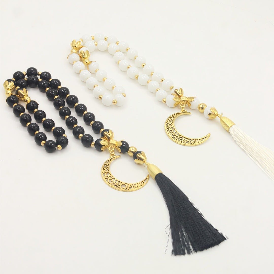 Crescent Moon Tasbih Islamic Prayer Beads Bracelet(MR089) - Mariam's Collection