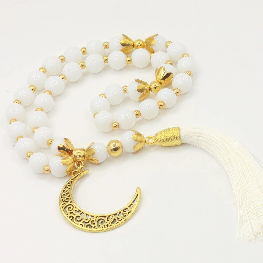 Crescent Moon Tasbih Islamic Prayer Beads Bracelet(MR089) - Mariam's Collection