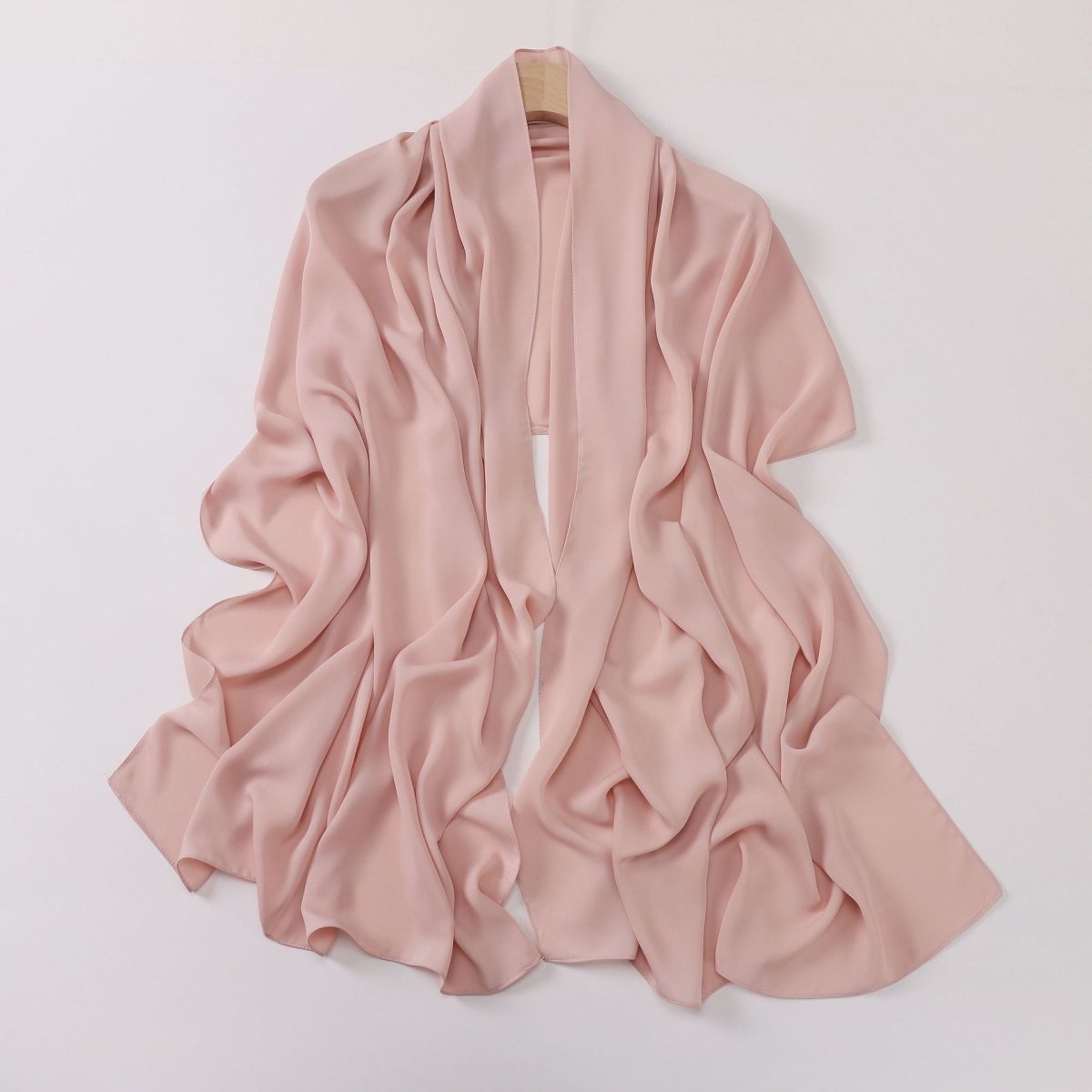 Crinkle - Resistant Long Hijab Silk - Like Hijab (MH154) - Mariam's Collection