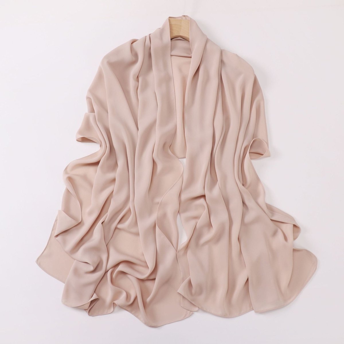 Crinkle - Resistant Long Hijab Silk - Like Hijab (MH154) - Mariam's Collection