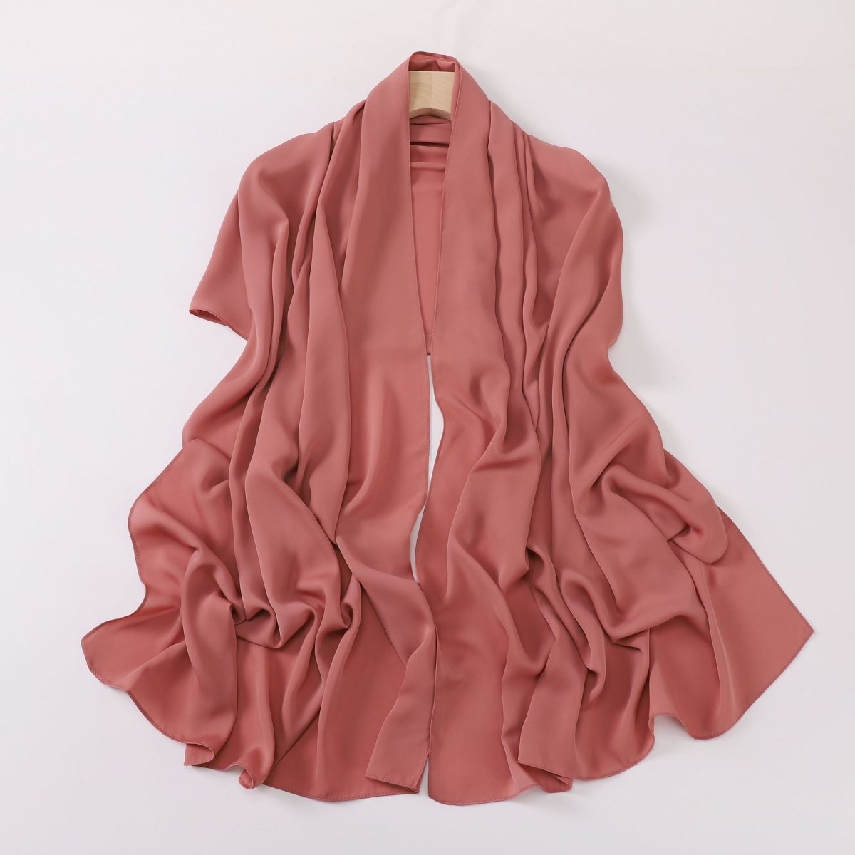 Crinkle - Resistant Long Hijab Silk - Like Hijab (MH154) - Mariam's Collection