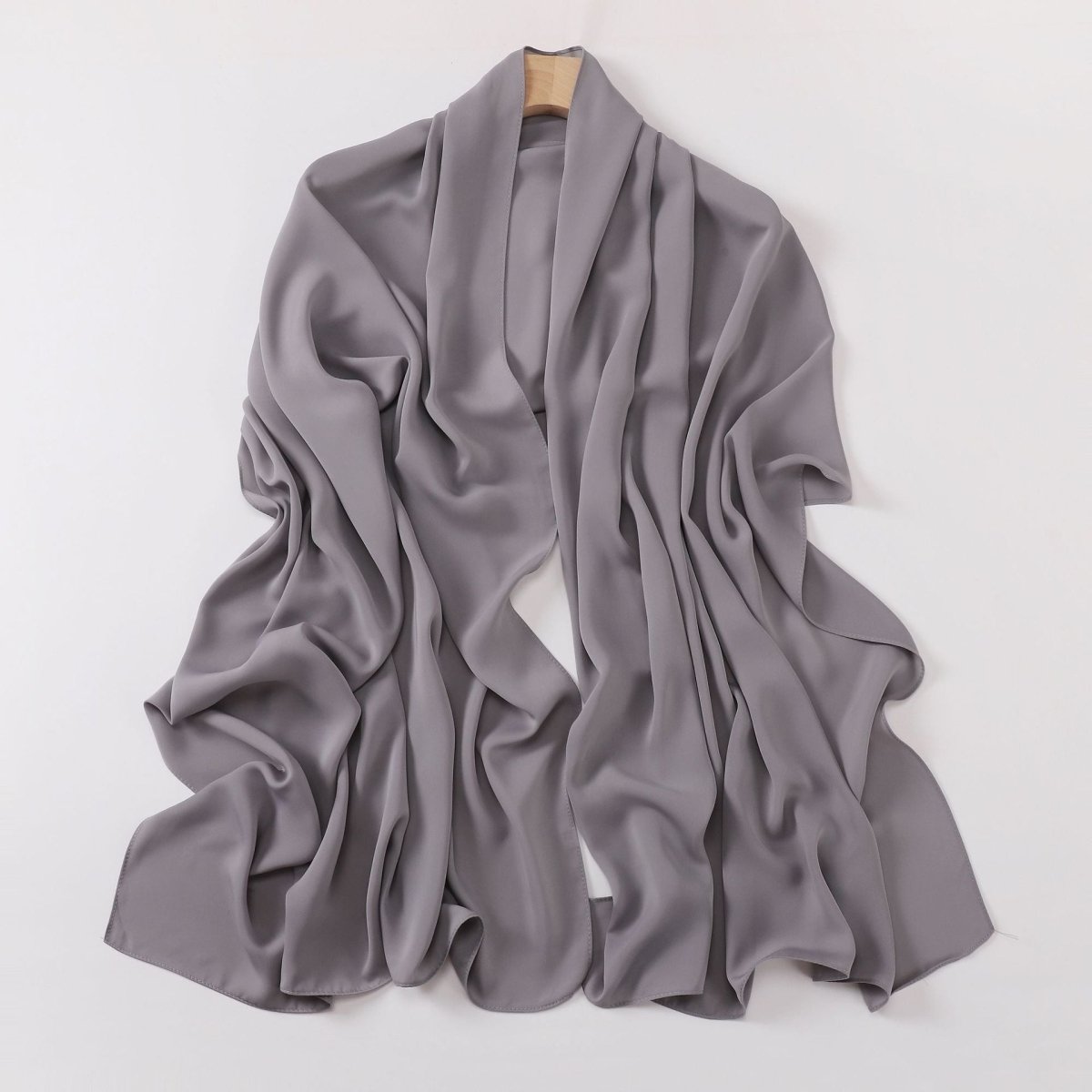 Crinkle - Resistant Long Hijab Silk - Like Hijab (MH154) - Mariam's Collection