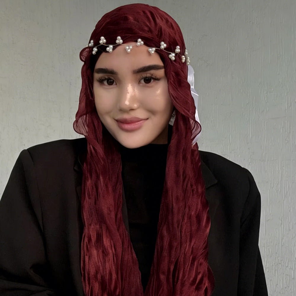 Crinkle Shimmer Hijab(MH228) - Mariam's Collection