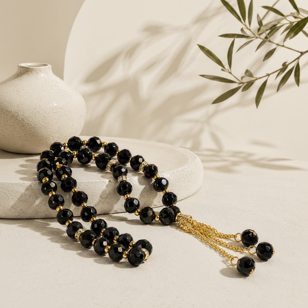 Crystal Glass Muslim Prayer Tasbeeh, 33pcs beads (MR039) - Mariam's Collection