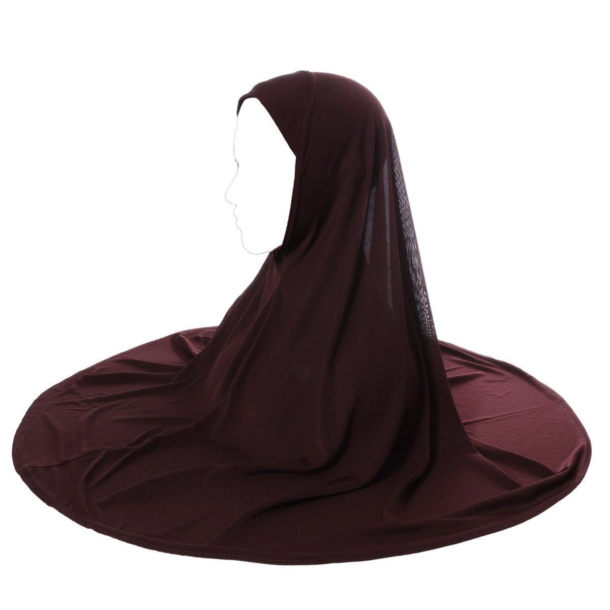 Crystal Linen Round Edge Khimar Hijab(MK028) - Mariam's Collection