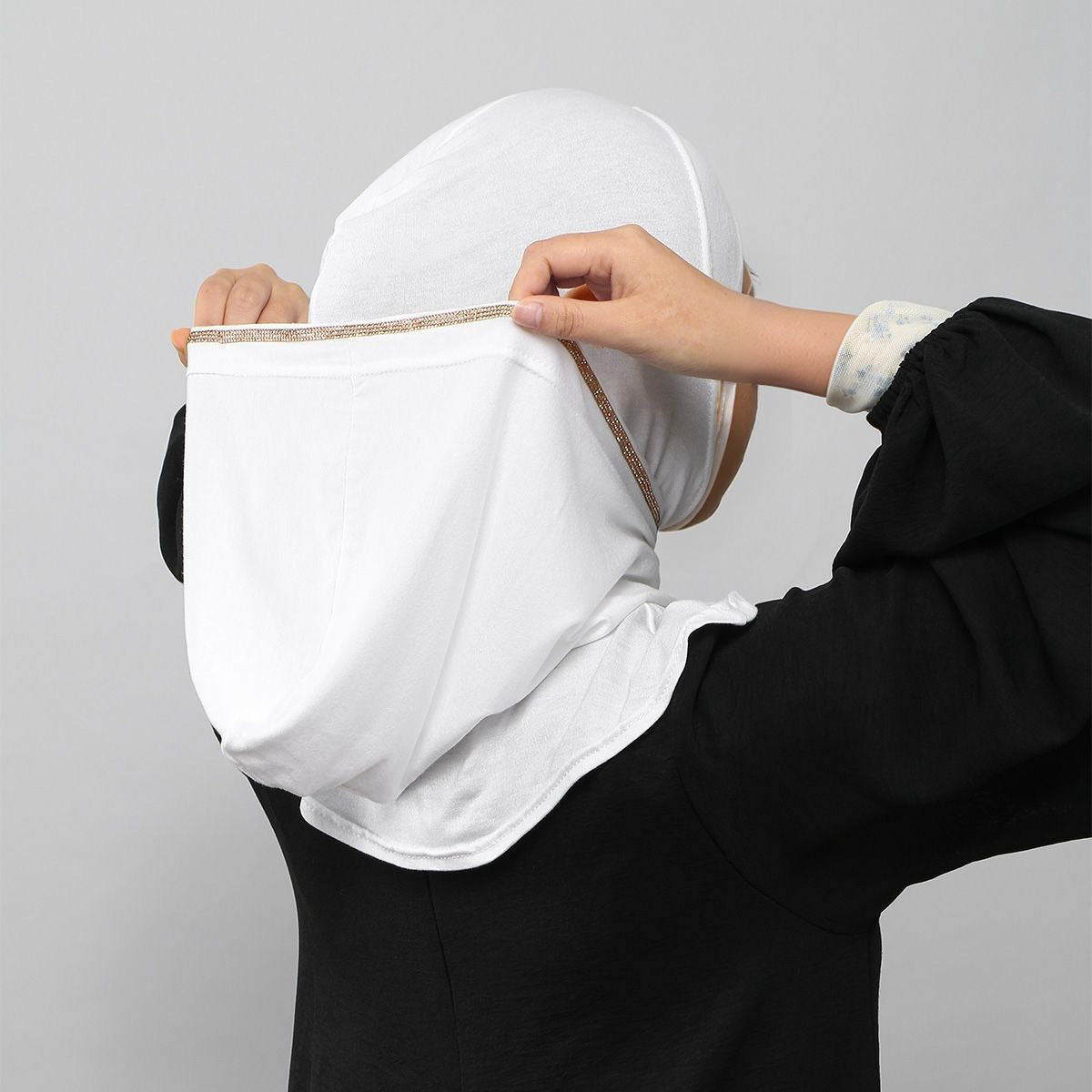 Crystal Instant Hijab Cap – Rhinestone Slip-On Hijab