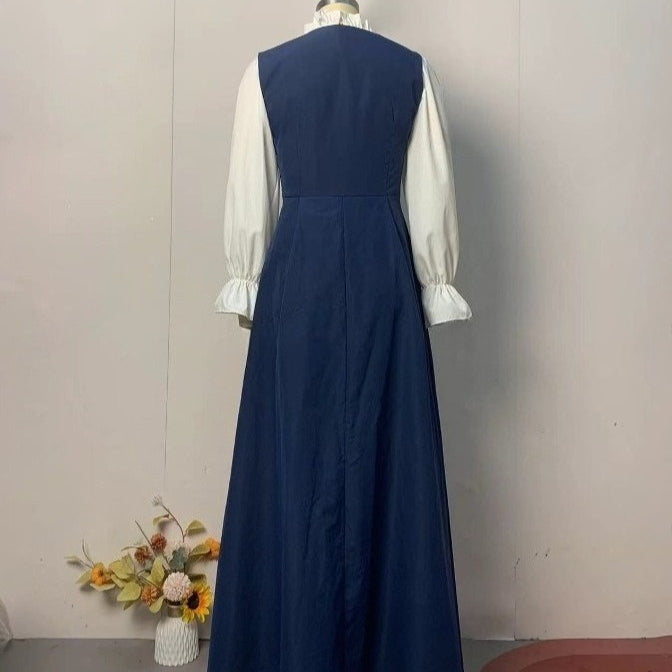 Double-Breasted Vest Dress with Shirt(MS286)