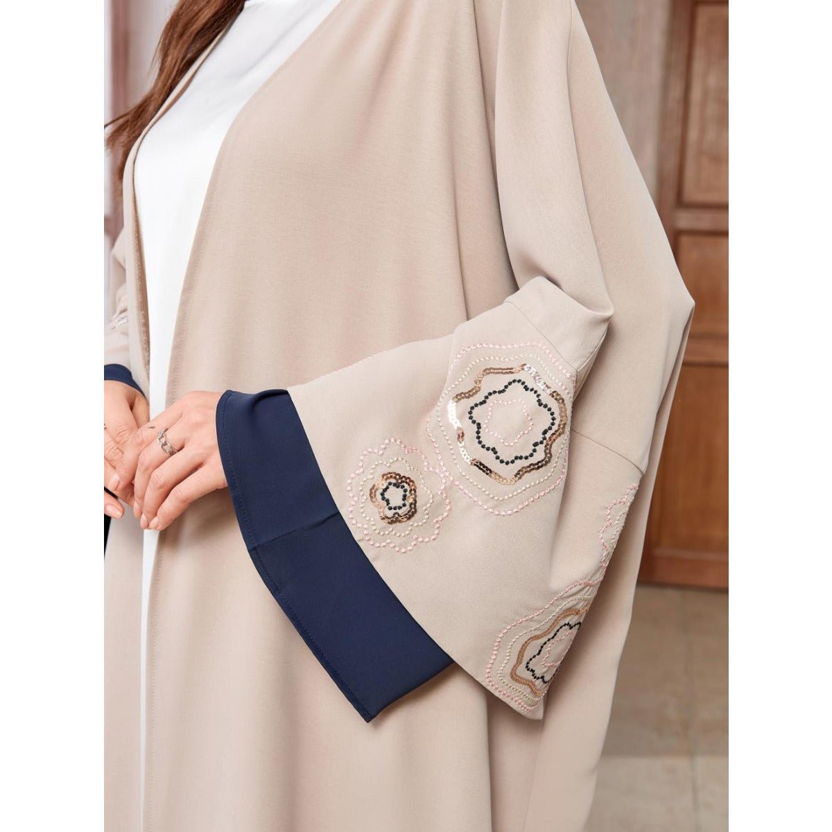 Desert Mirage Cardigan Set | Modest Muslim Luxury Batwing Sleeve Abaya. (MOA182) - Mariam's Collection