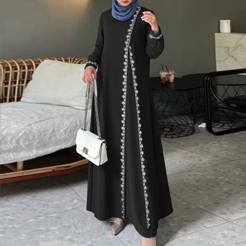 Designer Lace Detailing Casual Abaya (MA146) - Mariam's Collection