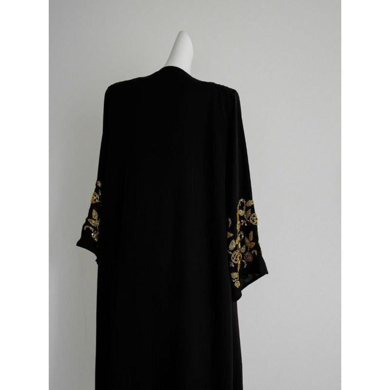 Diamond Elegance Abaya | Luxury Muslim Black Banquet Dress Evening Wear (MOA184) - Mariam's Collection