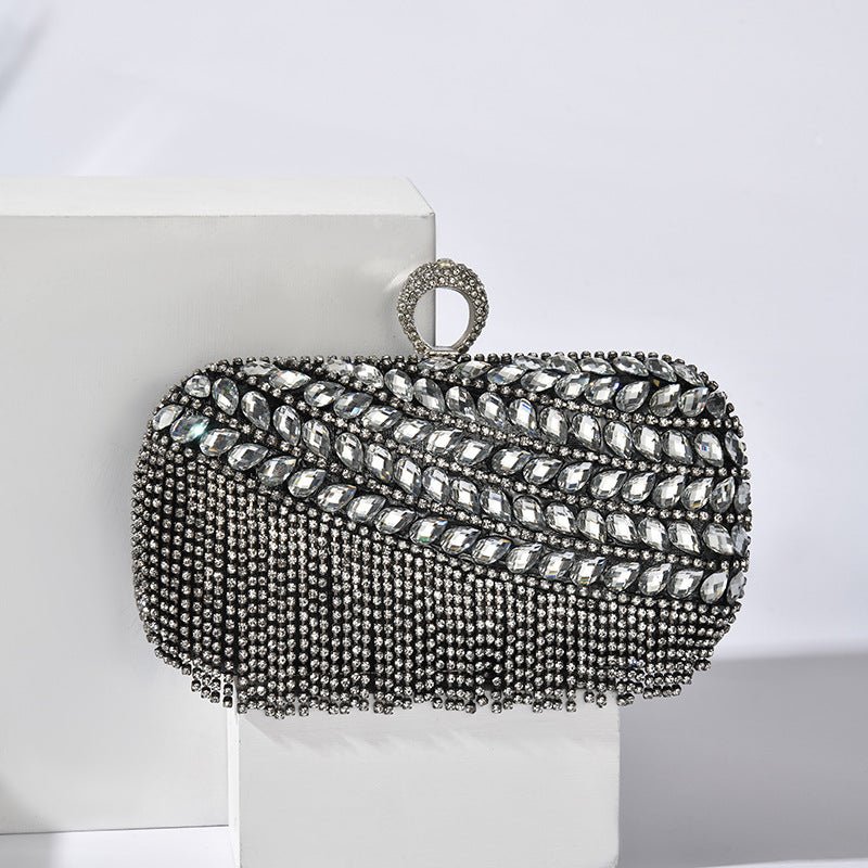 Diamond - Studded Party Clutch Versatile Layered Crystal Evening Bag (MAC283) - Mariam's Collection