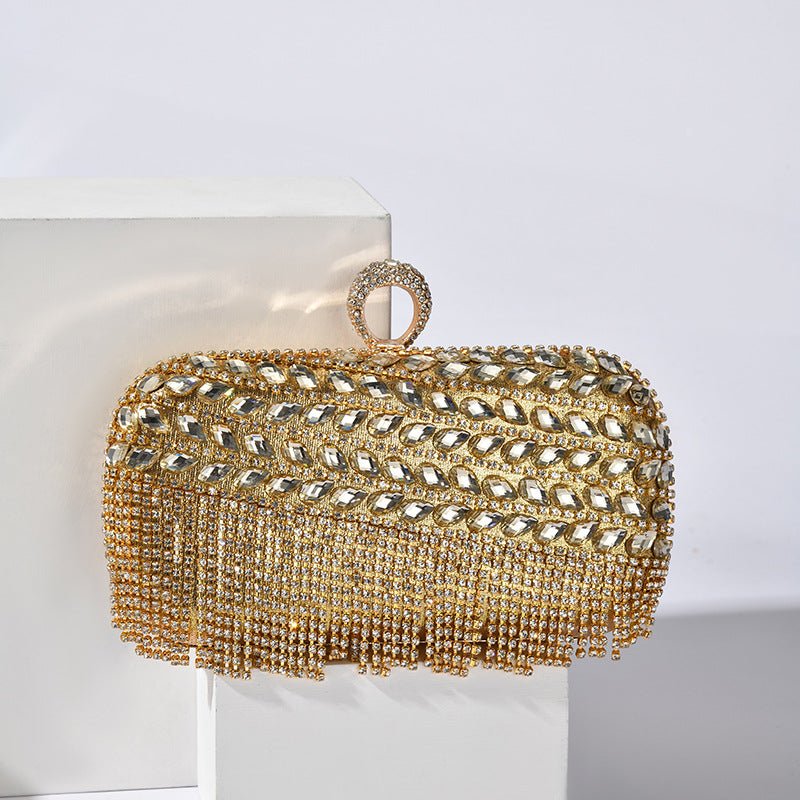 Diamond - Studded Party Clutch Versatile Layered Crystal Evening Bag (MAC283) - Mariam's Collection