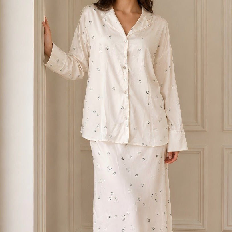 Ditsy Floral Two-Piece Set – Modest Floral Maxi Skirt & Shirt