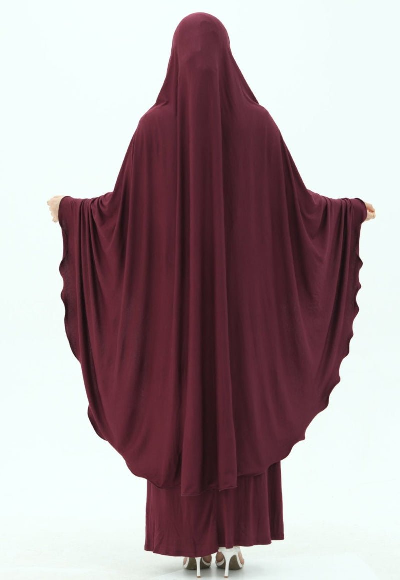 Earthy Tone Modest Abaya Set Simple Solid Color Long Dress & Matching Headscarf Hijab Jilbab. (MJ020) - Mariam's Collection