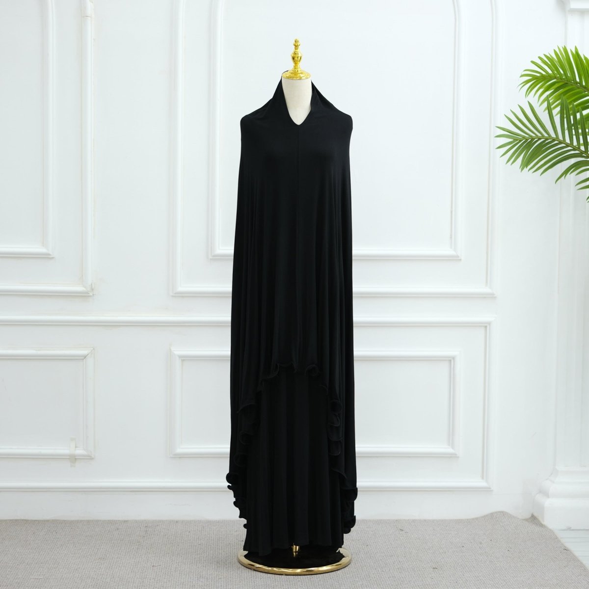 Earthy Tone Modest Abaya Set Simple Solid Color Long Dress & Matching Headscarf Hijab Jilbab. (MJ020) - Mariam's Collection