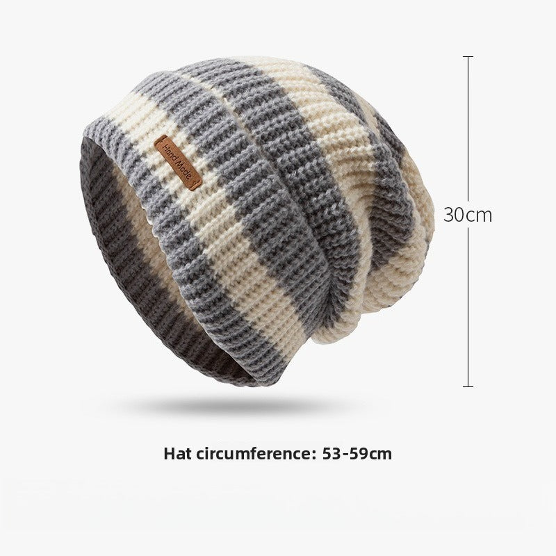 Striped Slouchy Beanie Hat(MAC305)