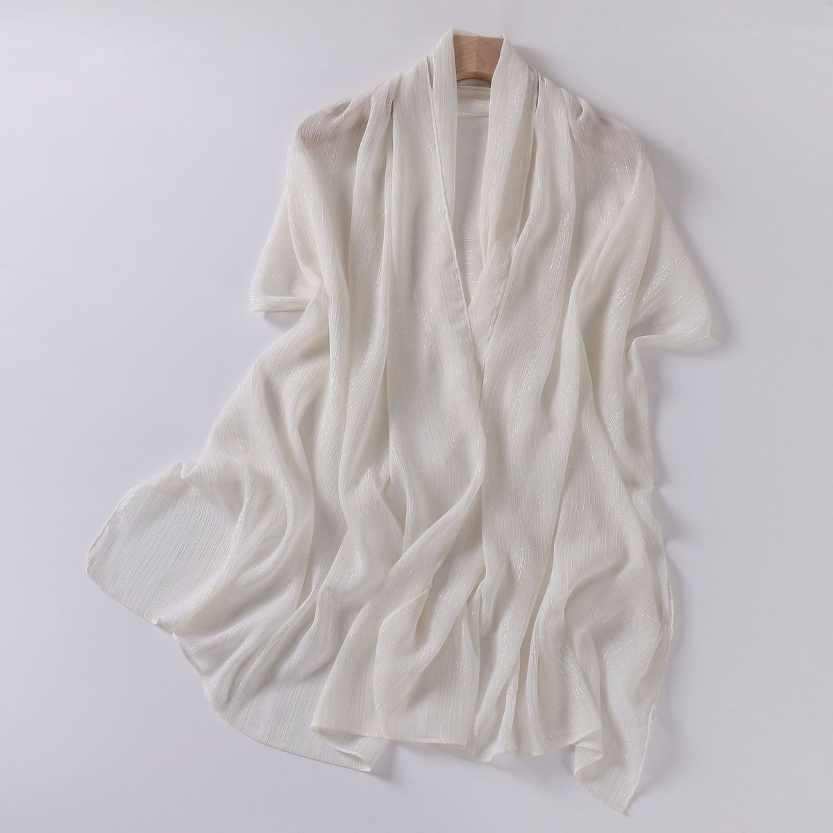 Effortless Grace Scarf Silver Crinkle Chiffon Hijab (MH153) - Mariam's Collection