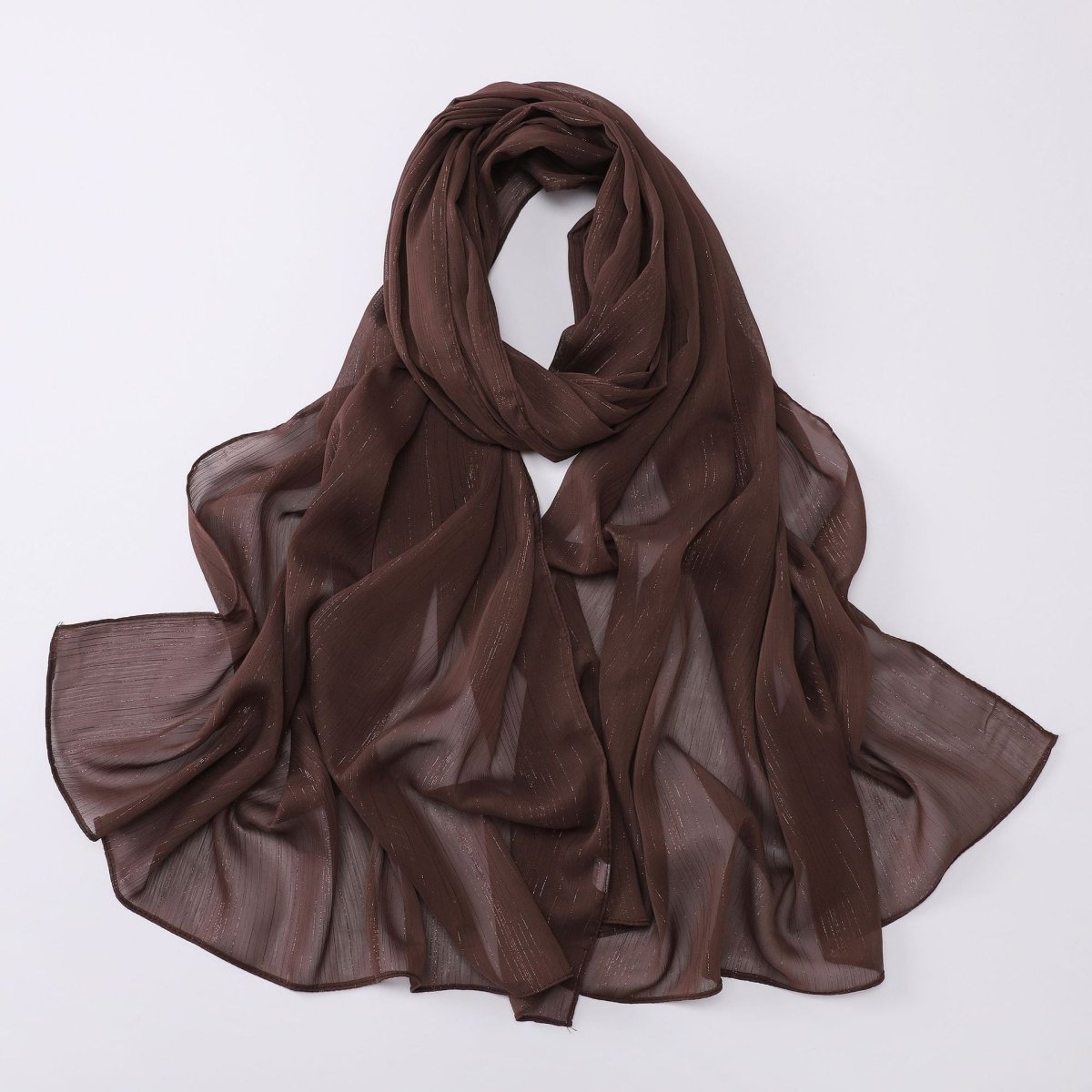 Effortless Grace Scarf Silver Crinkle Chiffon Hijab (MH153) - Mariam's Collection