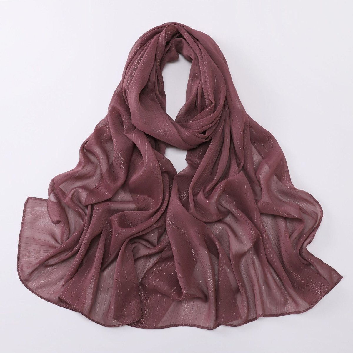 Effortless Grace Scarf Silver Crinkle Chiffon Hijab (MH153) - Mariam's Collection