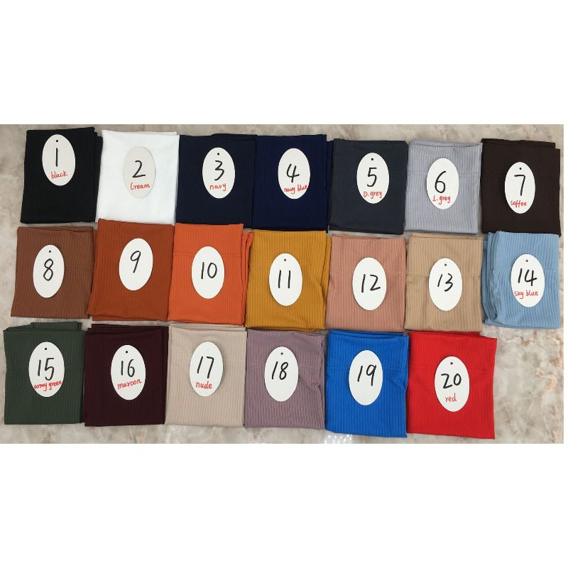 Elastic Ribbed Versatile Underscarf (MH192) - Mariam's Collection