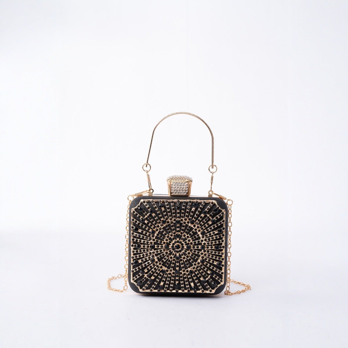 Elegance Brilliant Diamond Bag - Handcrafted Evening Box Bag for Soirées & Weddings (MAC269) - Mariam's Collection