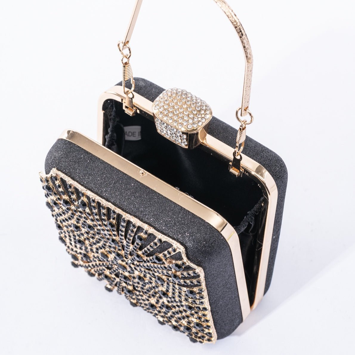 Elegance Brilliant Diamond Bag - Handcrafted Evening Box Bag for Soirées & Weddings (MAC269) - Mariam's Collection