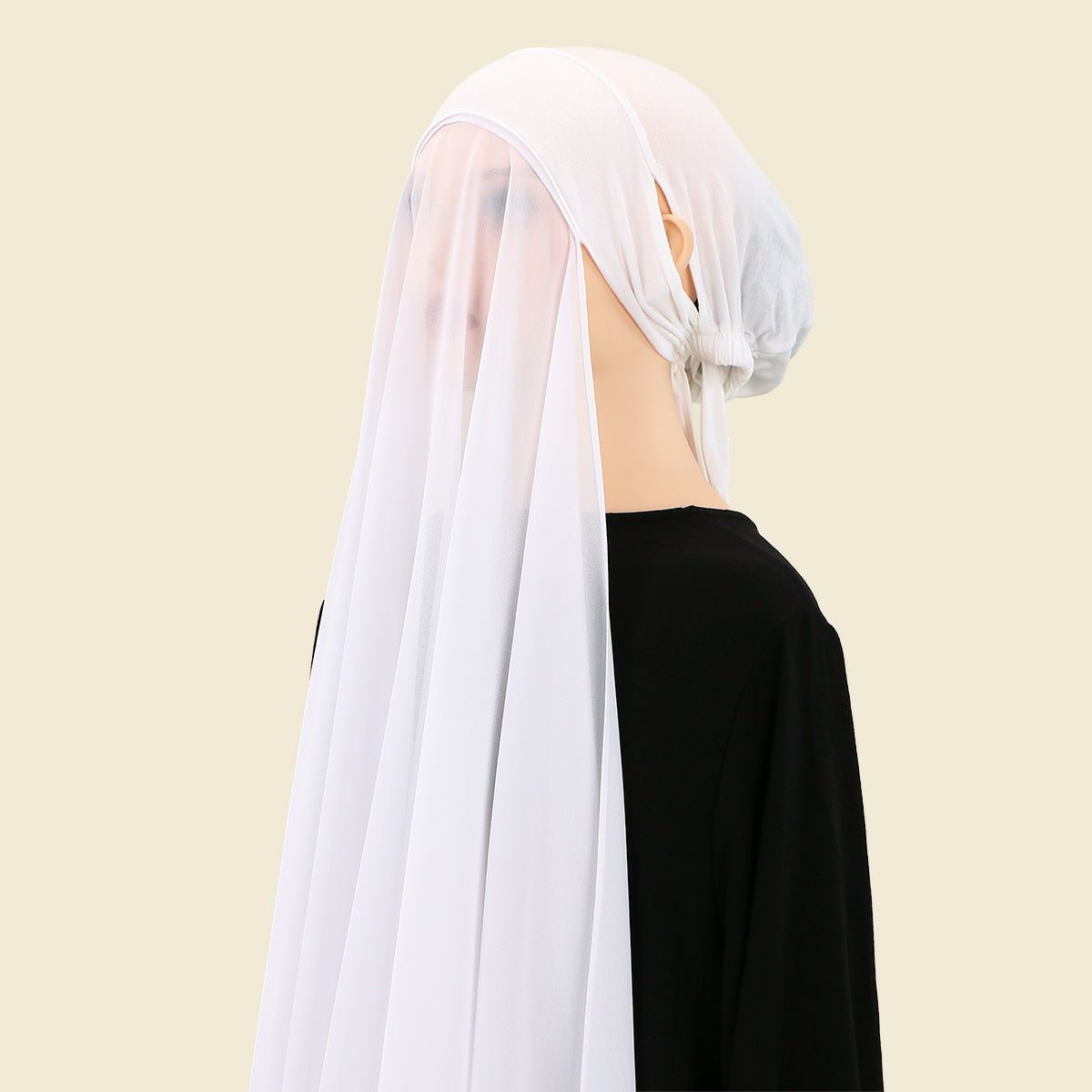 Elegance Modest Hijab Scarf with Ear Holes & Adjustable Undercap (MH156) - Mariam's Collection