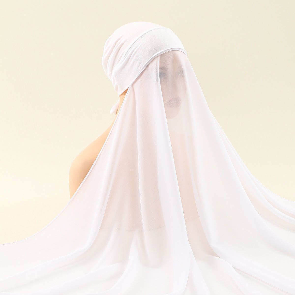 Elegance Modest Hijab Scarf with Ear Holes & Adjustable Undercap (MH156) - Mariam's Collection