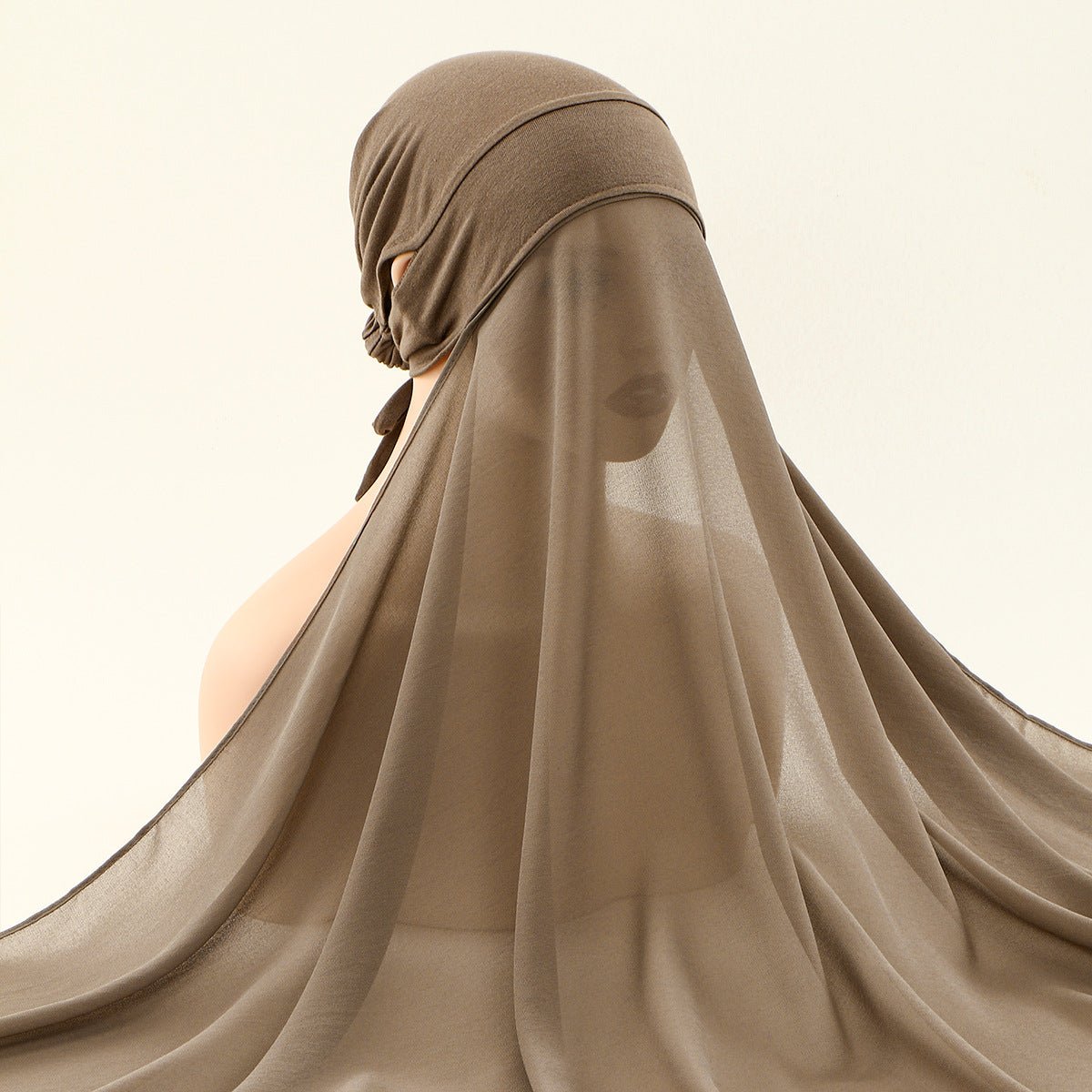 Elegance Modest Hijab Scarf with Ear Holes & Adjustable Undercap (MH156) - Mariam's Collection
