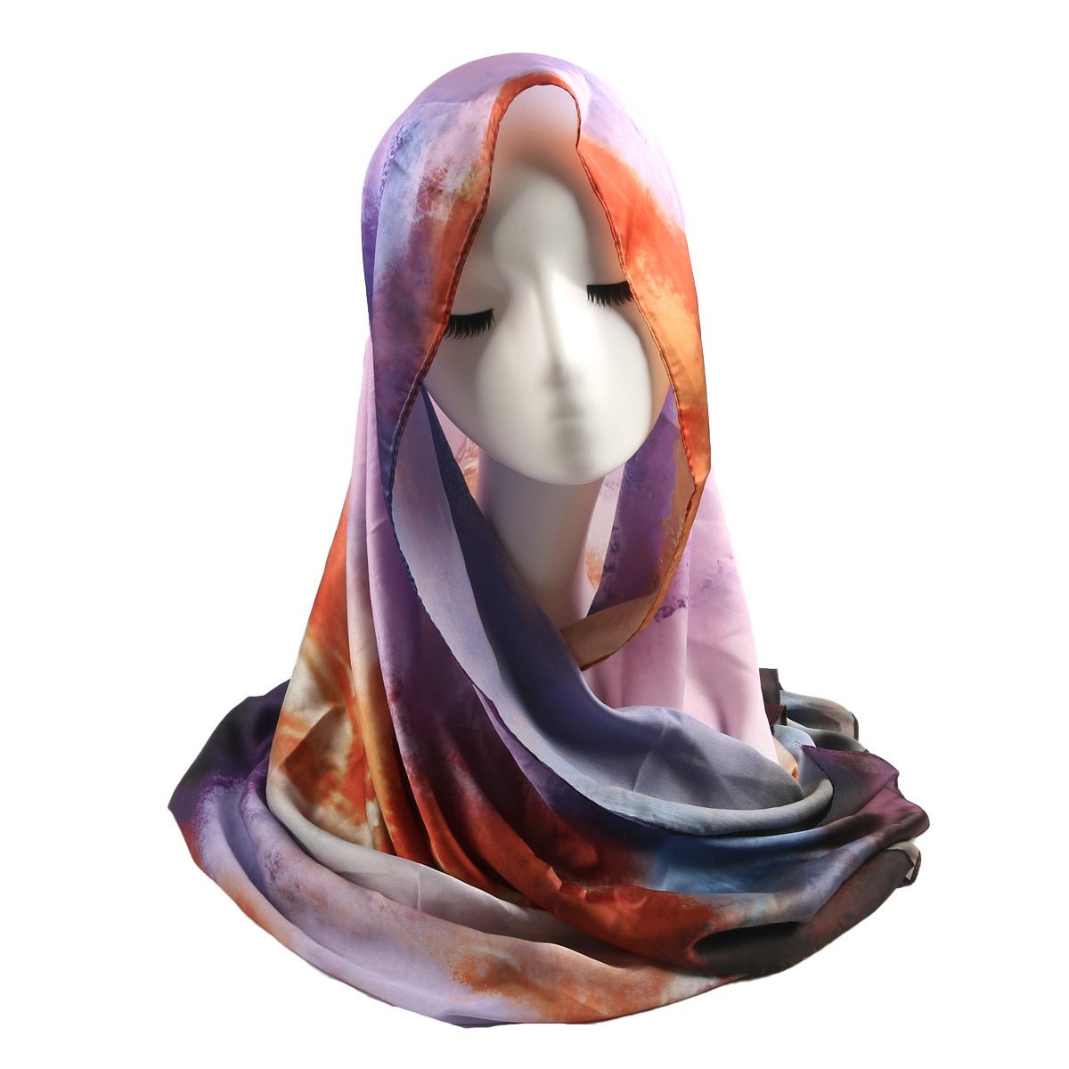 Elegance Satin Marble Print Hijab (MH172) - Mariam's Collection