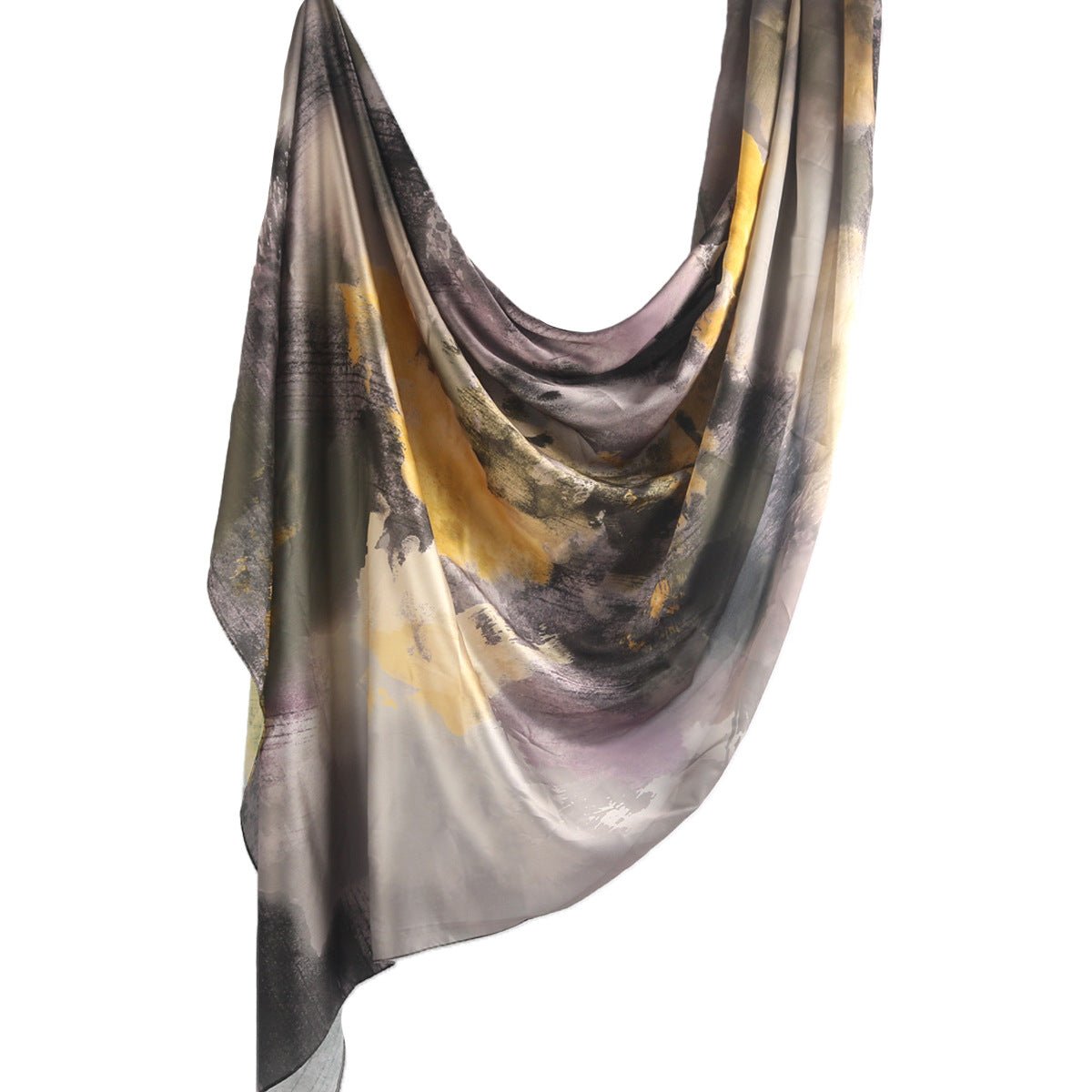Elegance Satin Marble Print Hijab (MH172) - Mariam's Collection
