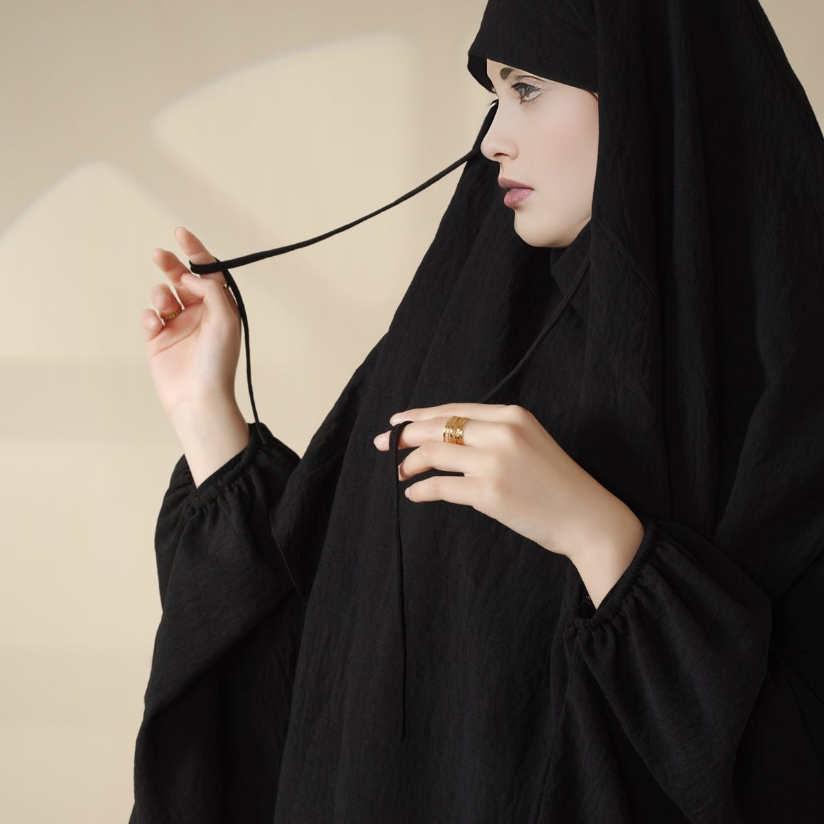 Elegant 2 - Piece Crepe Abaya & Khimar Set (MK008) - Mariam's Collection