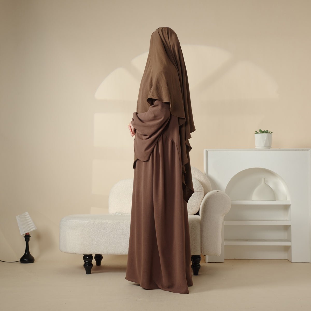 Elegant 2 - Piece Crepe Abaya & Khimar Set (MK008) - Mariam's Collection