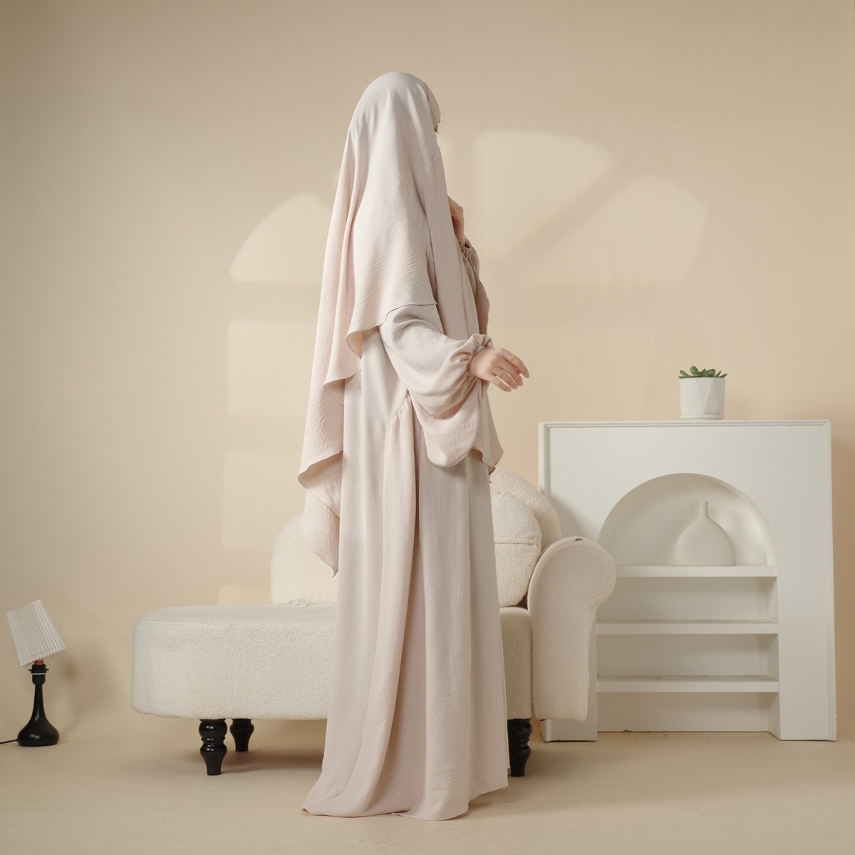 Elegant 2 - Piece Crepe Abaya & Khimar Set (MK008) - Mariam's Collection