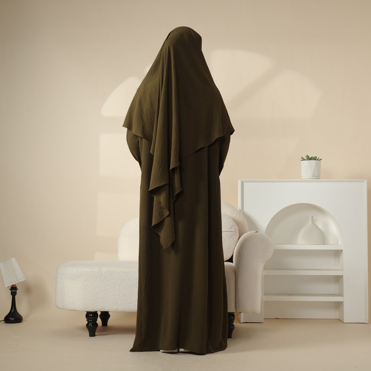 Elegant 2 - Piece Crepe Abaya & Khimar Set (MK008) - Mariam's Collection