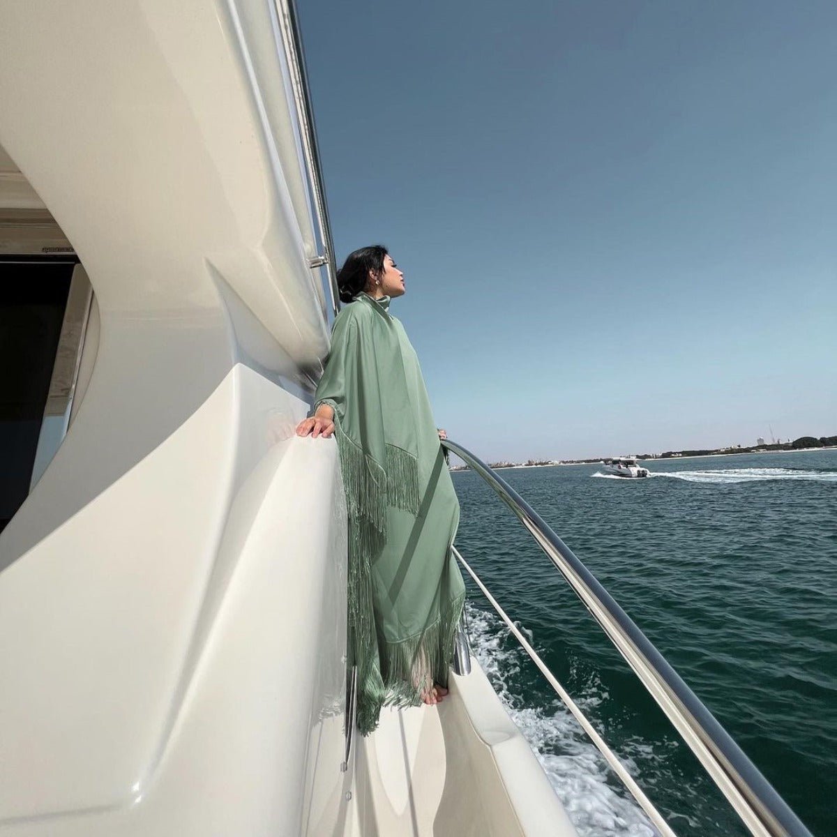 Elegant Bat Sleeve Tassel Kaftan | High Fashion Modest Party Dress with Flowy Fringe Details(MA288) - Mariam's Collection