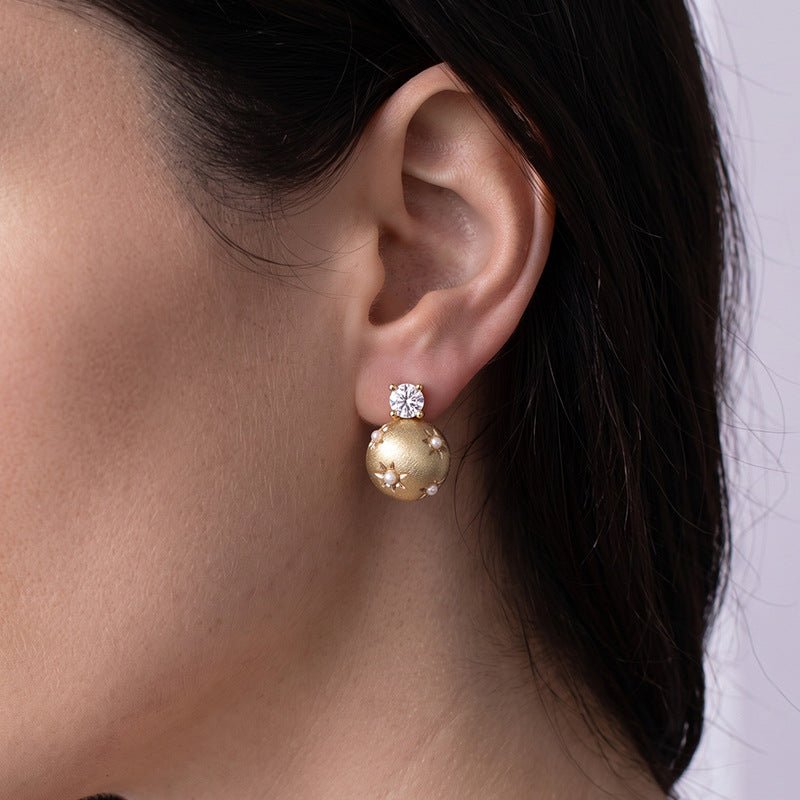 Elegant Brushed Heart Stud Earrings(MAC460) - Mariam's Collection