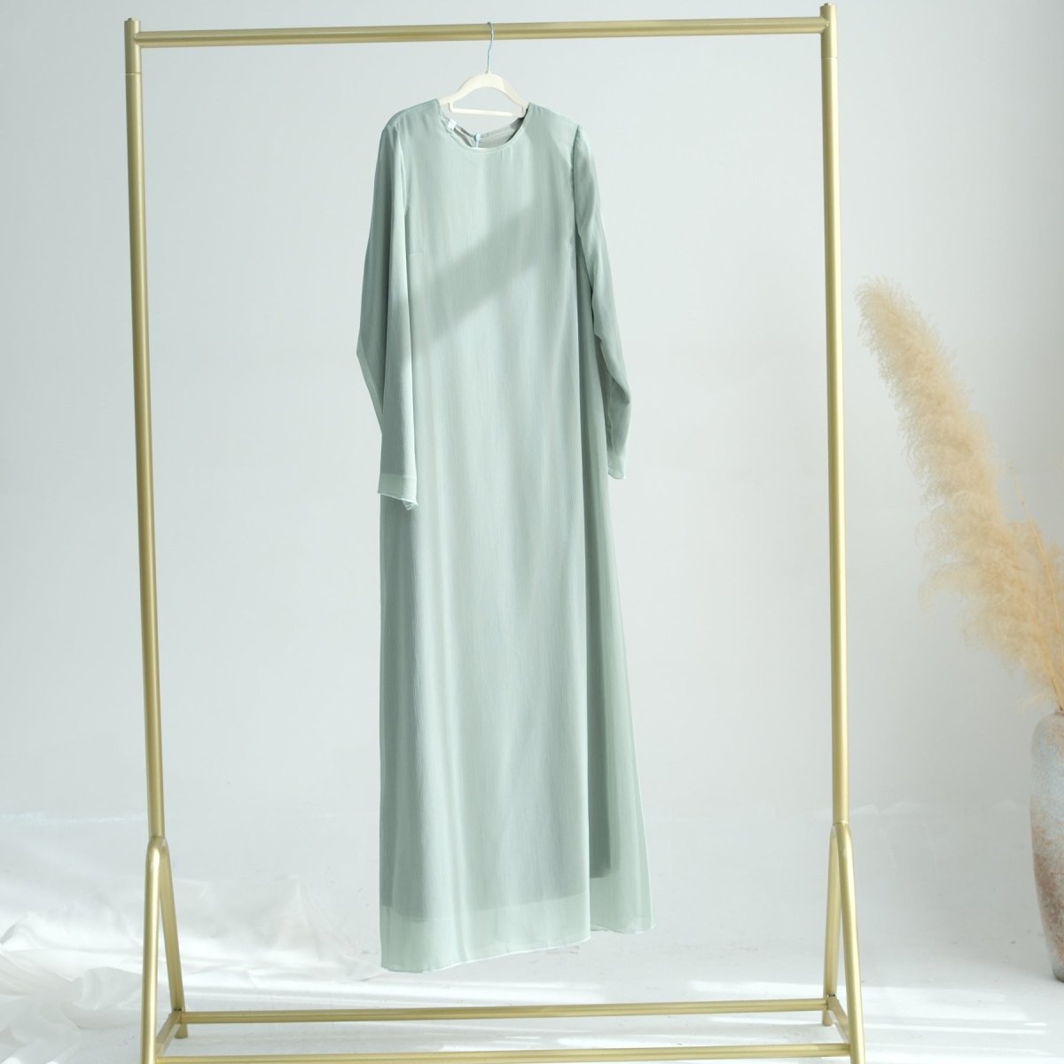 Elegant Chiffon Wrinkle Three - Piece Set Modest Muslim Abaya (MOA155) - Mariam's Collection