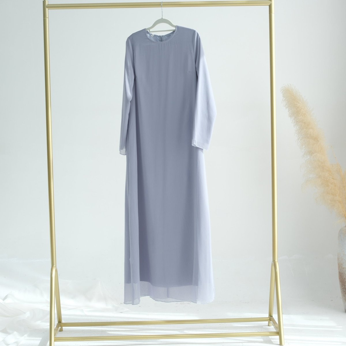 Elegant Chiffon Wrinkle Three - Piece Set Modest Muslim Abaya (MOA155) - Mariam's Collection